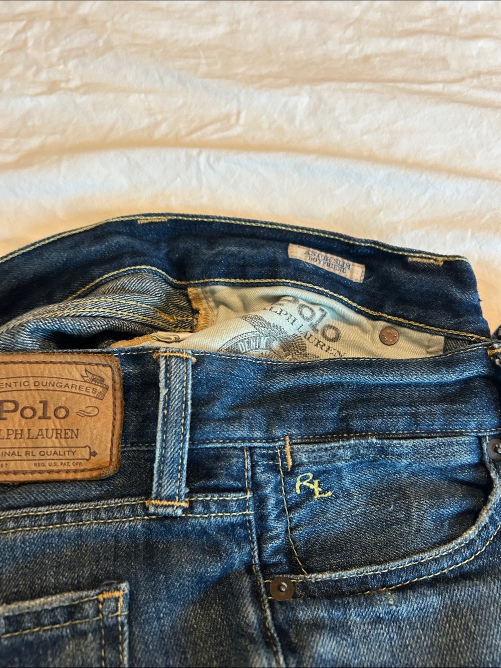 Polo by Ralph Lauren Dark Blue Women’s Astor Slim Boyfriend